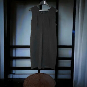 Talbots Bodycon Sheath Dress Womens Size 12P Black Stretch Sleeveless